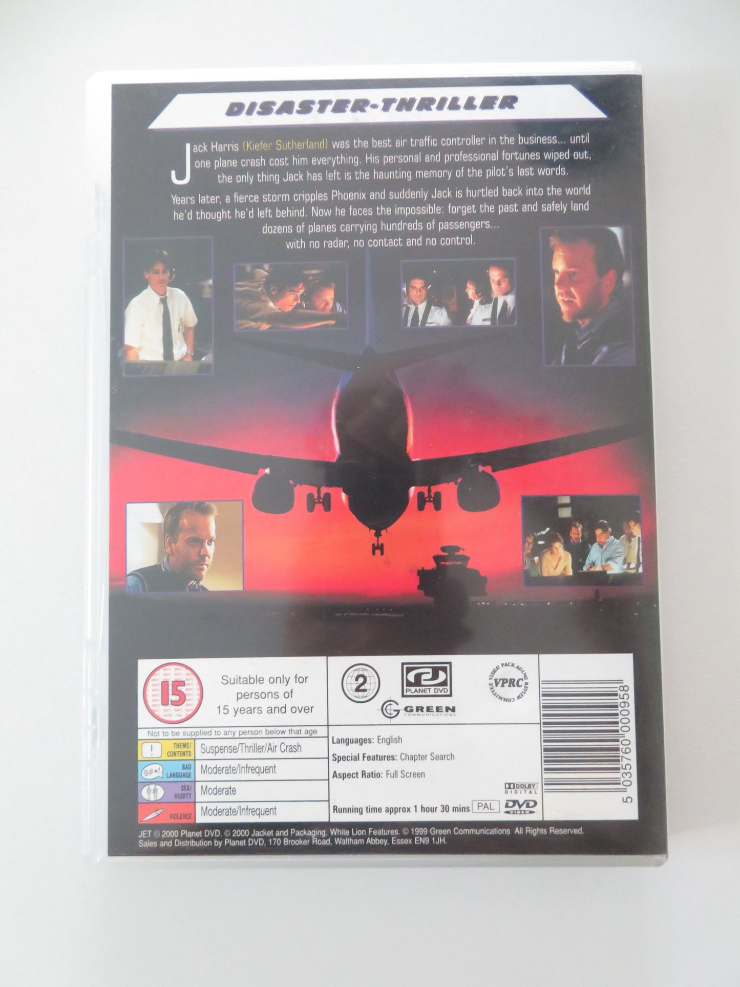 Jet (DVD) Kiefer Sutherland Robert Sean Leonard Kelly McGillis 1998 Region 2 Movie posters