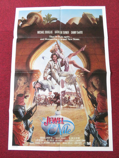 JEWEL OF THE NILE - B FOLDED US ONE SHEET POSTER MICHAEL DOUGLAS K. TURNER 1985 Rendezvous Cinema Movie posters