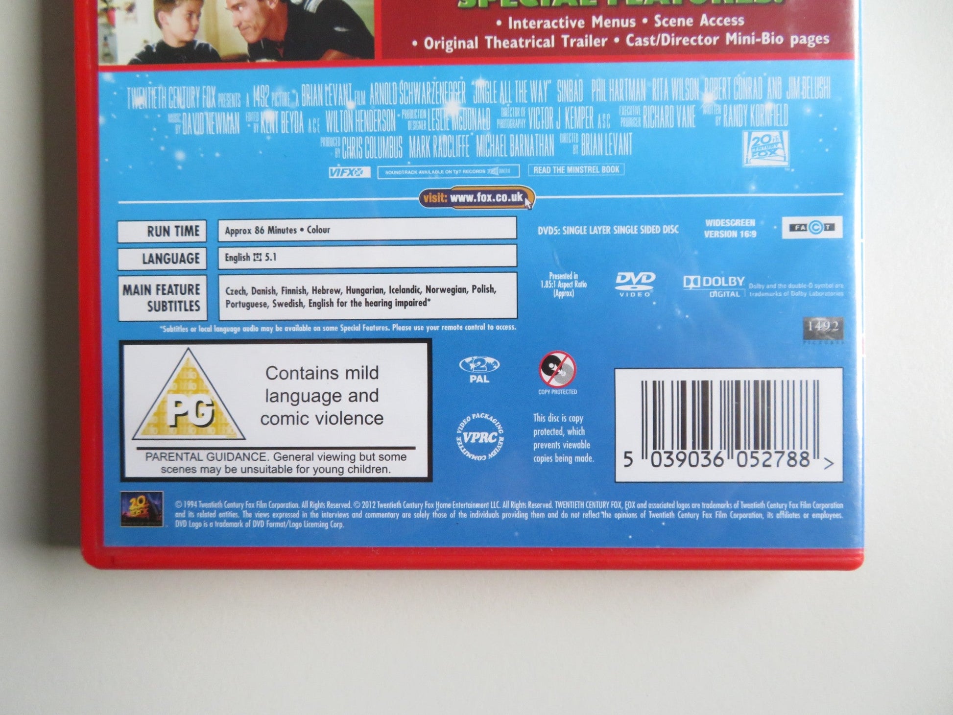JINGLE ALL THE WAY (DVD) ARNOLD SCHWARZENEGGER SINBAD 1996 REGION 2 - Rendezvous Cinema