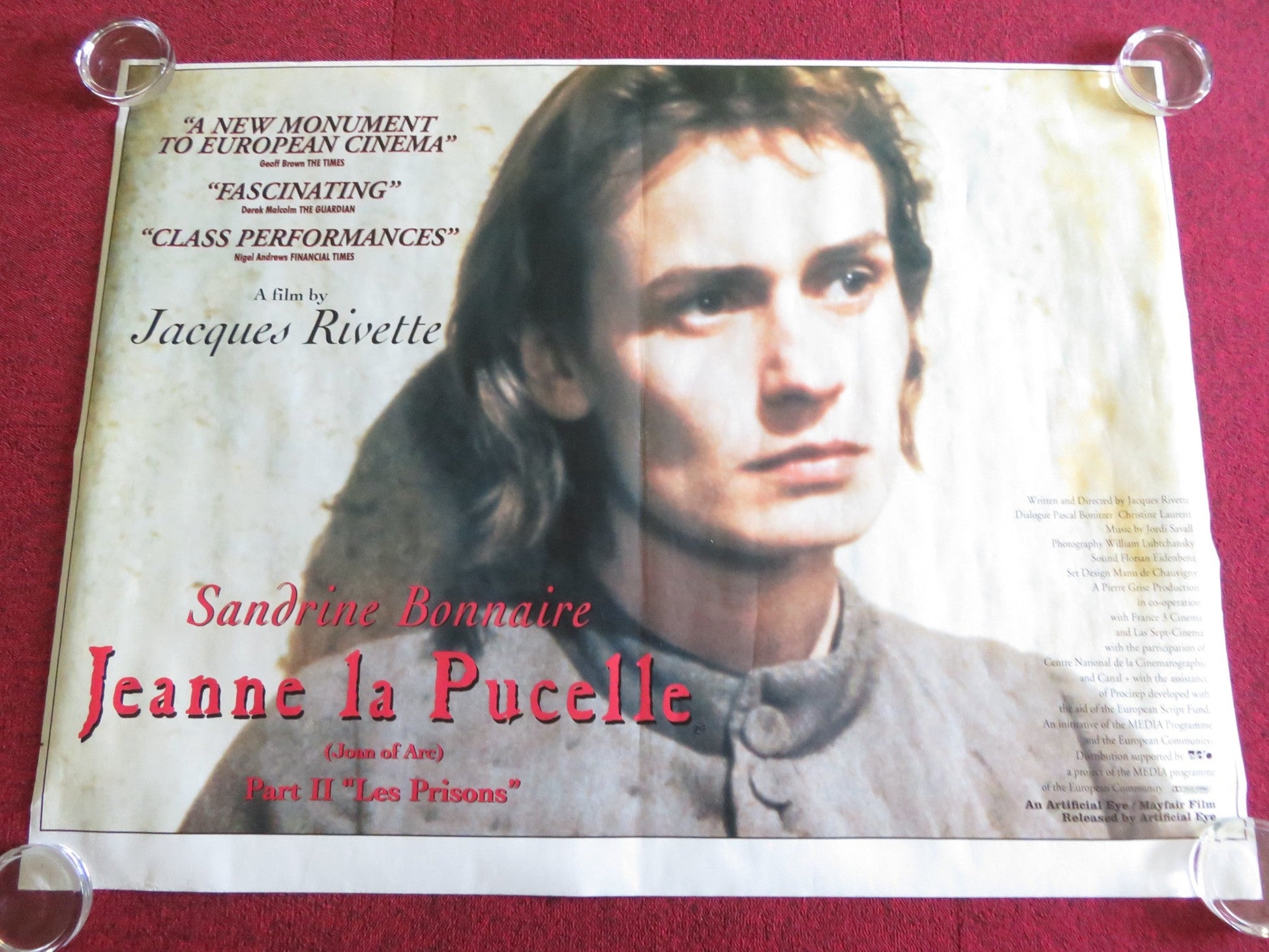 JOAN THE MAID 2: THE PRISONS UK QUAD ROLLED POSTER SANDRINE BONNAIRE 1994 Rendezvous Cinema Movie posters