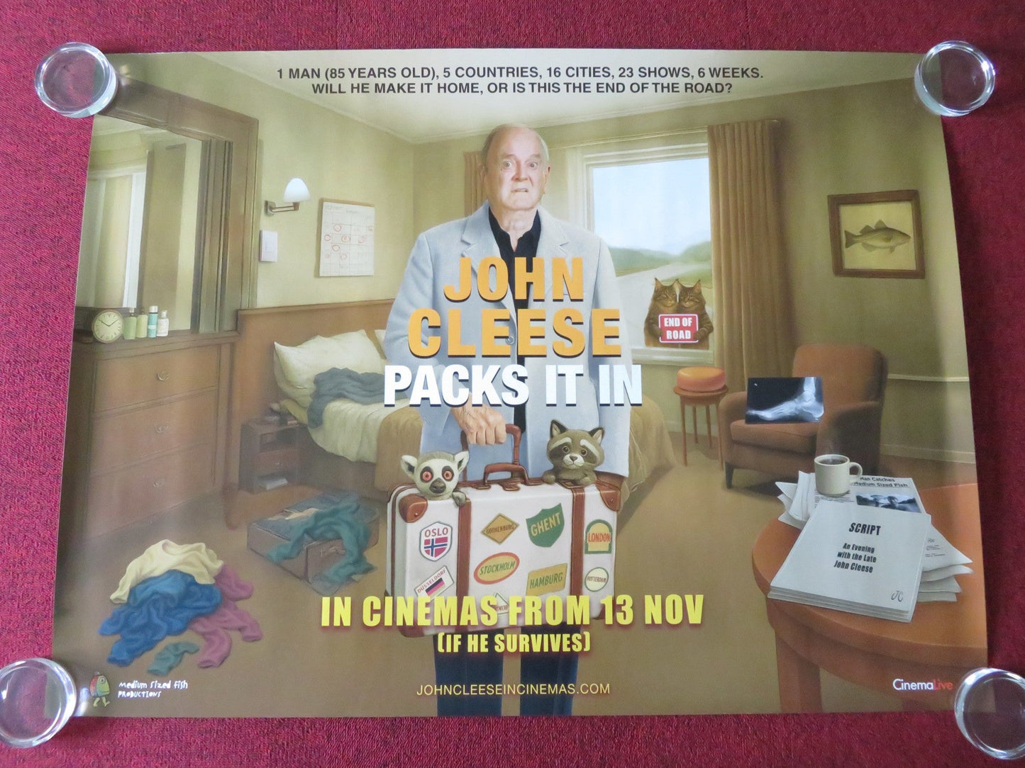 JOHN CLEESE PACKS IT IN UK QUAD ROLLED POSTER JOHN CLEESE 2025 Movie posters