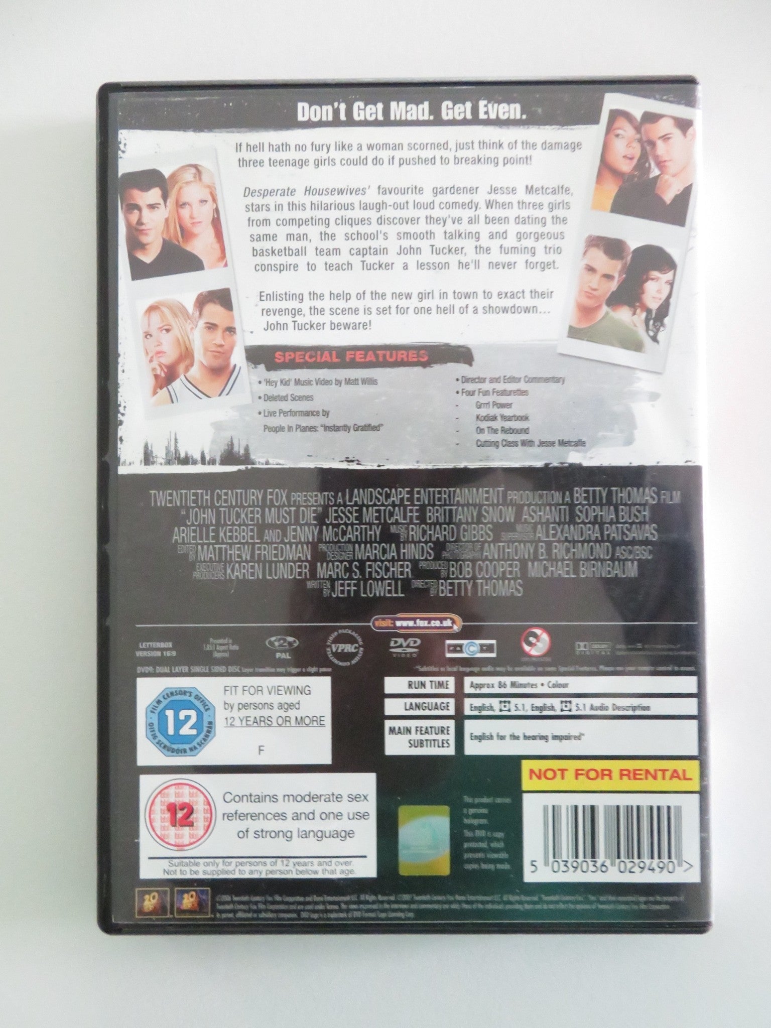 JOHN TUCKER MUST DIE (DVD) JESSE METCALFE BRITTANY SNOW 2006 REGION 2 Movie posters