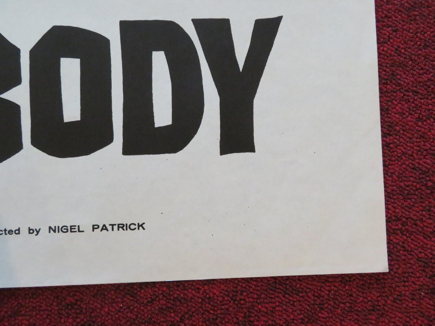 JOHNNY NOBODY FOLDED UK ONE SHEET POSTER NIGEL PATRICK YVONNE MITCHELL 1961 Movie posters