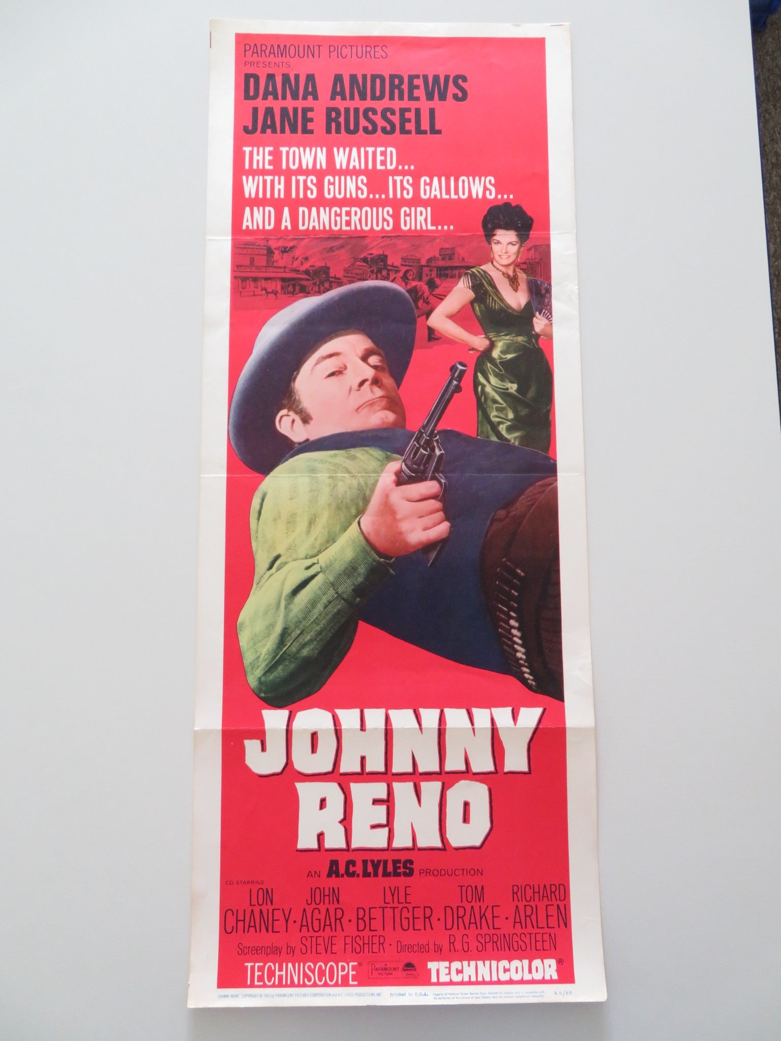 Johnny Reno Cast JOHNNY RENO US INSERT POSTER DANA ANDREWS JANE RUSSELL 1966 ...