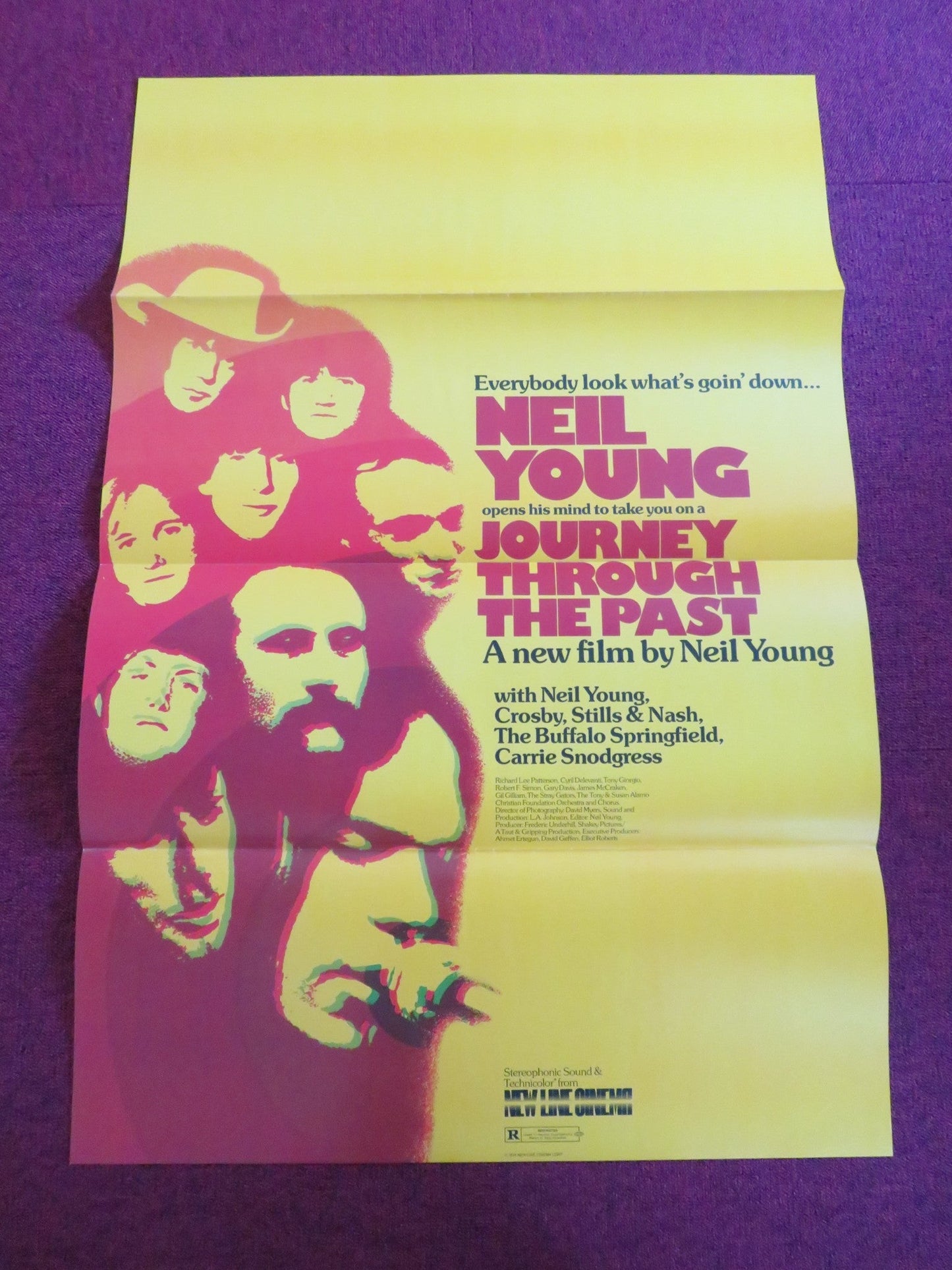 JOURNEY THROUGH THE PAST US TRI FOLDED ONE SHEET ROLLED POSTER NEIL YOUNG 1973 Rendezvous Cinema Movie posters