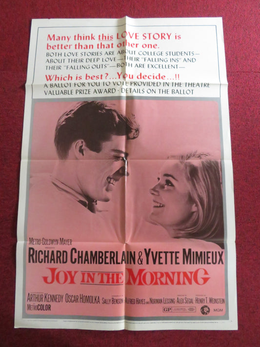 JOY IN THE MORNING - B FOLDED US ONE SHEET POSTER RICHARD CHAMBERLAIN 1965 Rendezvous Cinema Movie posters