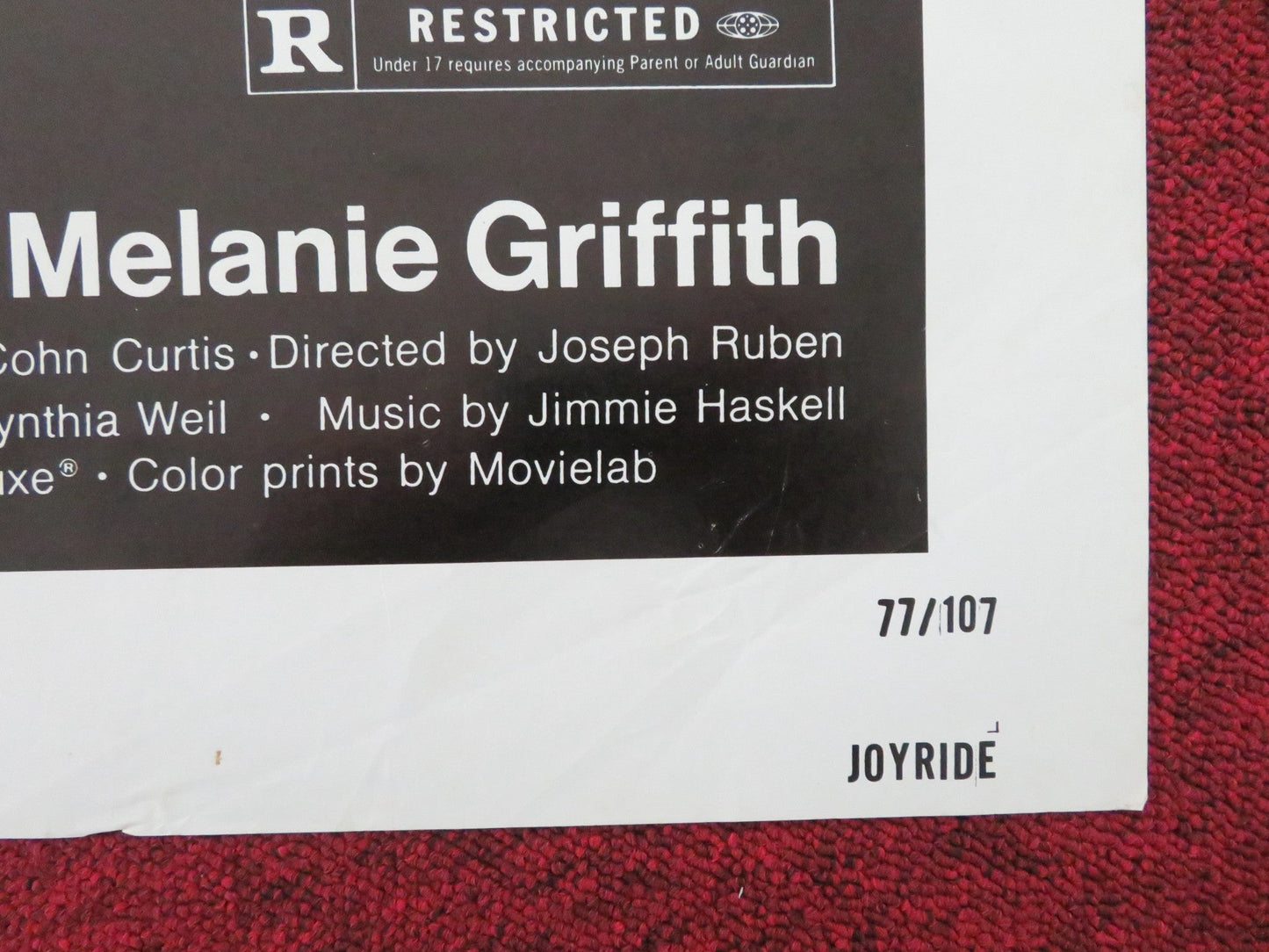 Joyride Folded US One Sheet Poster Desi Arnaz Jr. Robert Carradine 1977 Movie posters