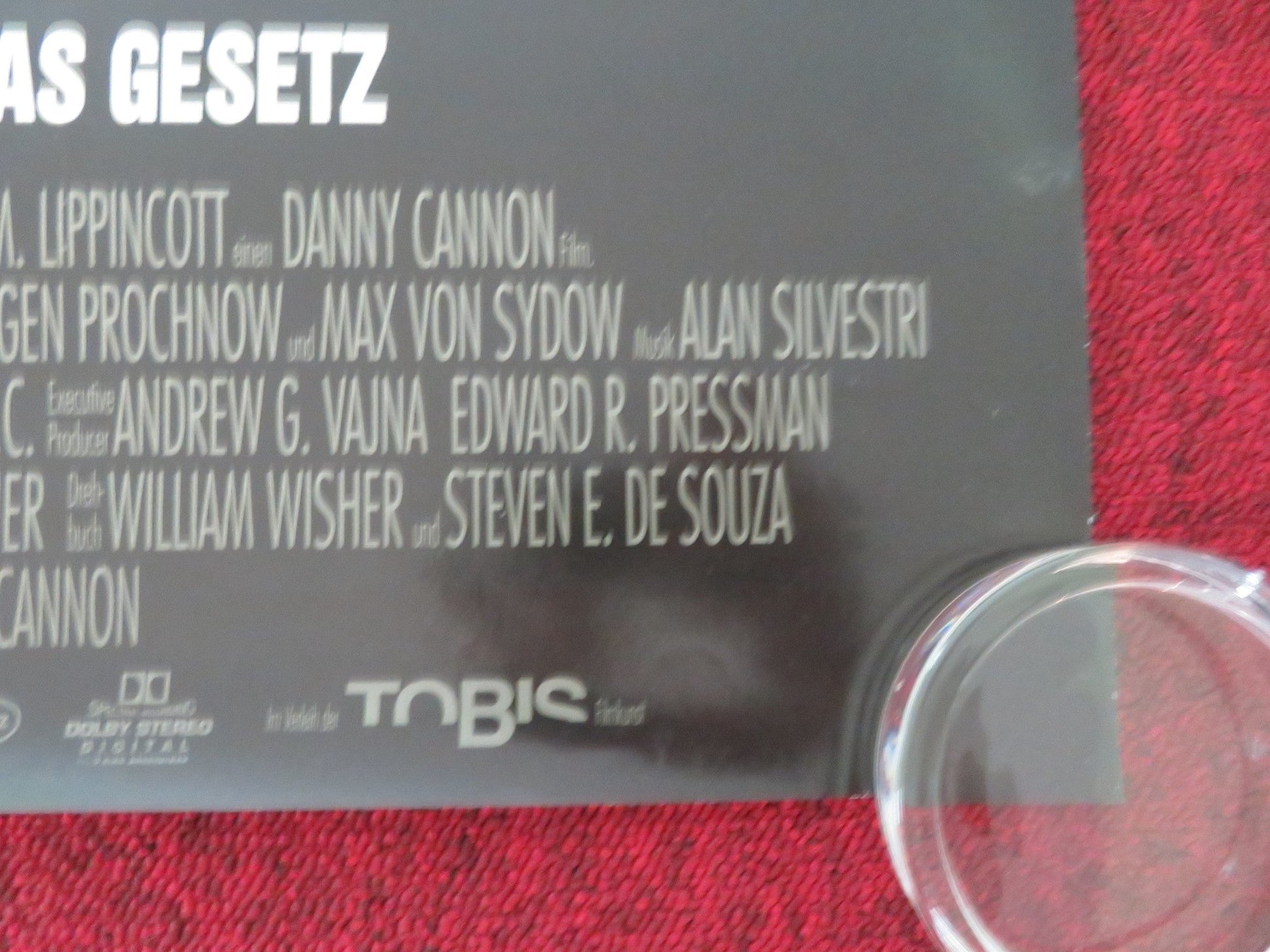 JUDGE DREDD GERMAN POSTER ROLLED SYLVESTER STALLONE MAX VON SYDOW 1995 Movie posters