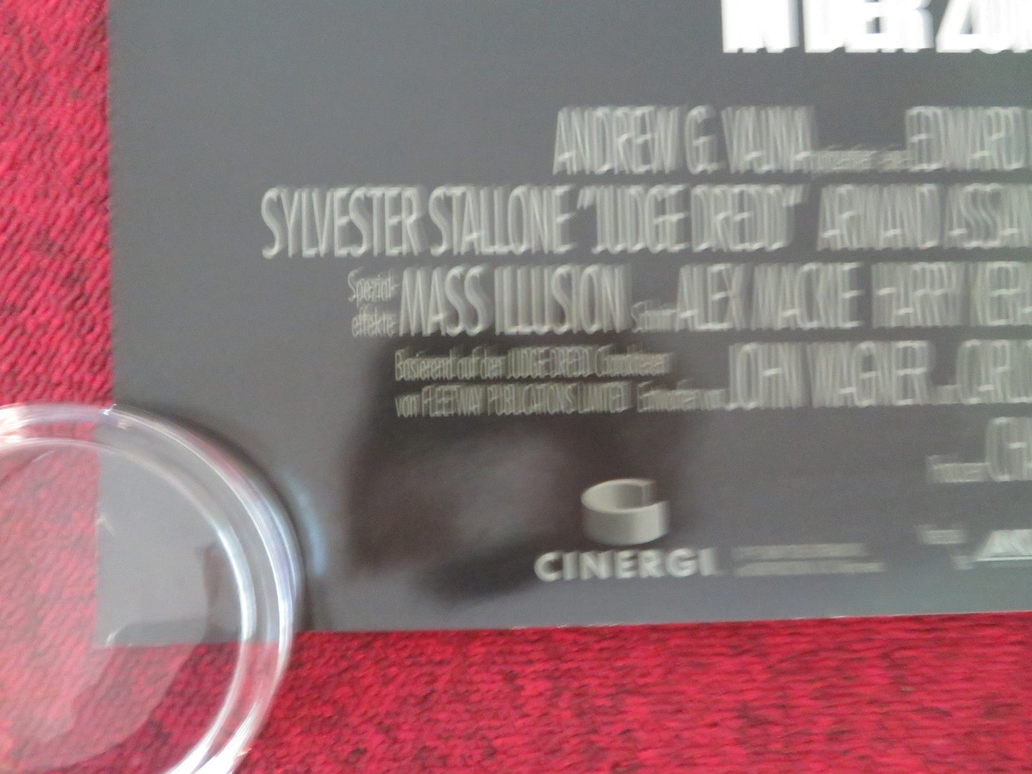 JUDGE DREDD GERMAN POSTER ROLLED SYLVESTER STALLONE MAX VON SYDOW 1995 Movie posters