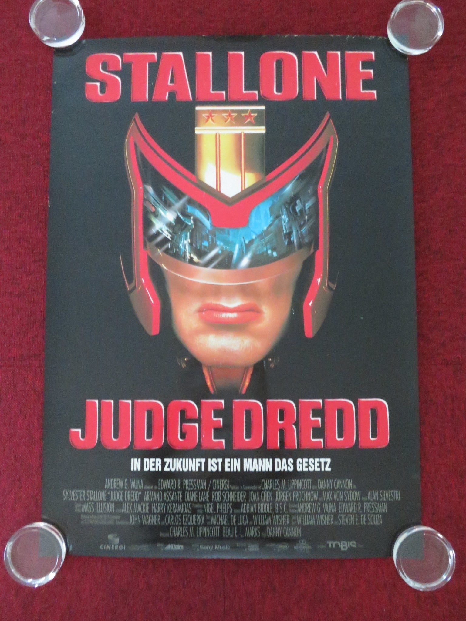 JUDGE DREDD GERMAN POSTER ROLLED SYLVESTER STALLONE MAX VON SYDOW 1995 Movie posters