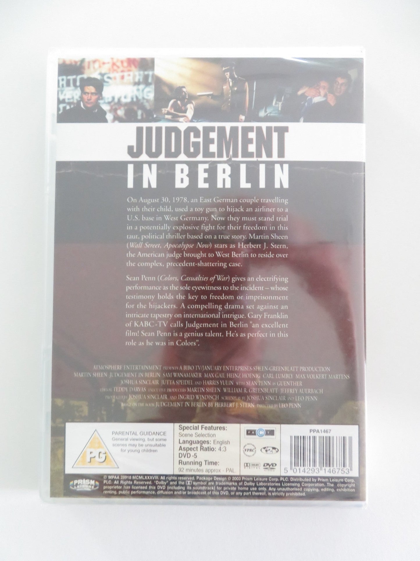 JUDGEMENT IN BERLIN (DVD) MARTIN SHEEN SEAN PENN 1988 REGION 2 Movie posters