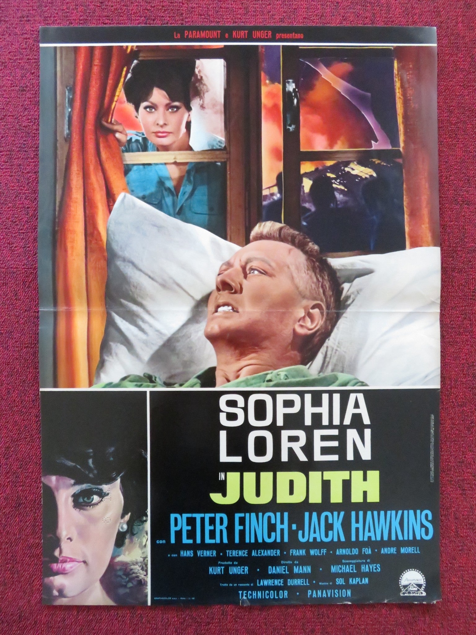 JUDITH - B ITALIAN FOTOBUSTA POSTER SOPHIA LOREN PETER FINCH 1966 Rendezvous Cinema Movie posters