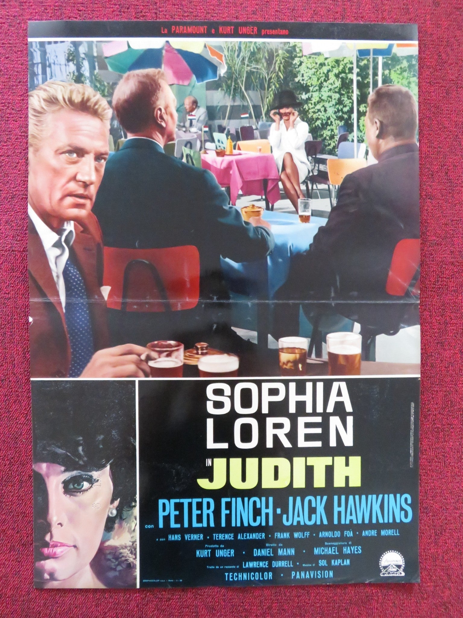 JUDITH - E ITALIAN FOTOBUSTA POSTER SOPHIA LOREN PETER FINCH 1966 Rendezvous Cinema Movie posters