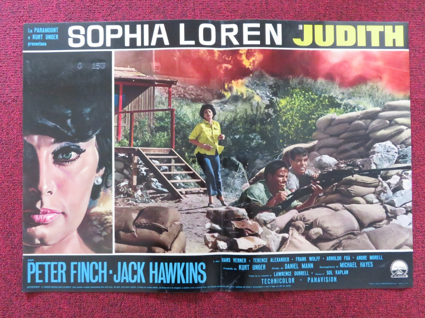 JUDITH - J ITALIAN FOTOBUSTA POSTER SOPHIA LOREN PETER FINCH 1966 Rendezvous Cinema Movie posters