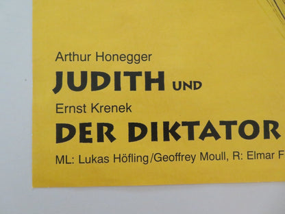 JUDITH UND DER DIKTATOR GERMAN STAGE POSTER ROLLED ARTHUR HONEGGER 1995 Movie posters