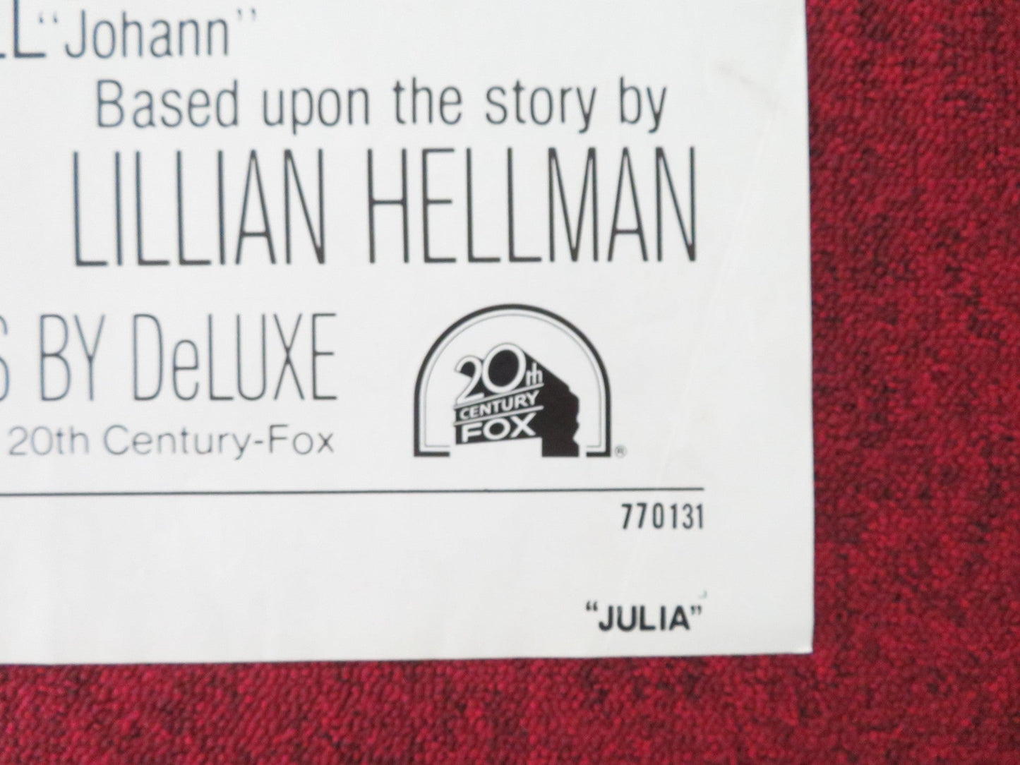 JULIA FOLDED US ONE SHEET POSTER JANE FONDA VANESSA REDGRAVE 1977 Movie posters