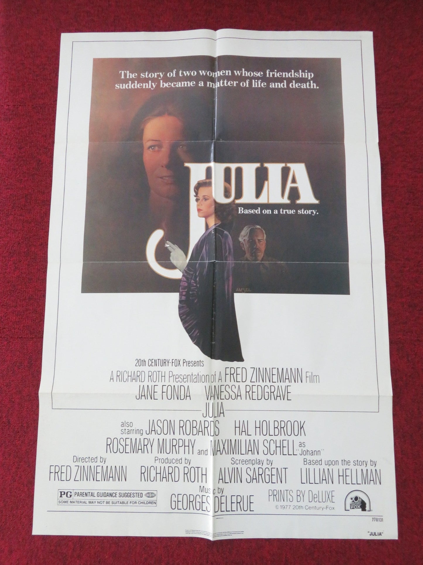 JULIA FOLDED US ONE SHEET POSTER JANE FONDA VANESSA REDGRAVE 1977 Movie posters