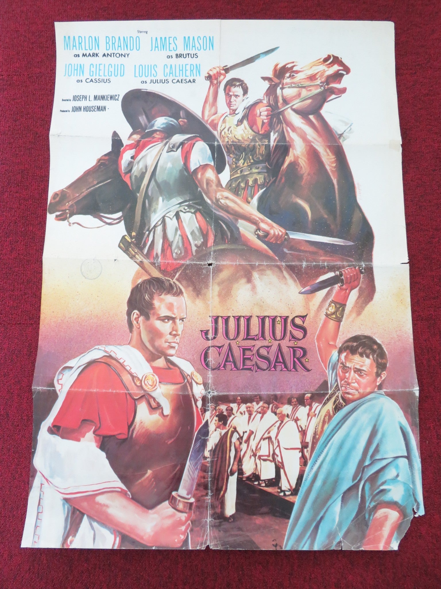 JULIUS CAESAR ITALIAN FOGLIO POSTER MARLON BRANDO JAMES MASON 1953 Movie posters