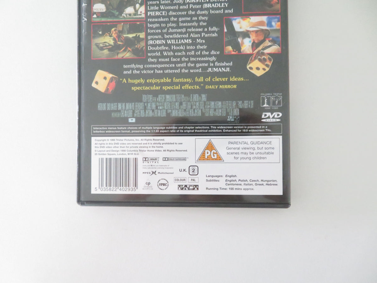 Jumanji - B (DVD) Robin Williams Kirsten Dunst Bonnie Hunt 1995 Region 2 Movie posters