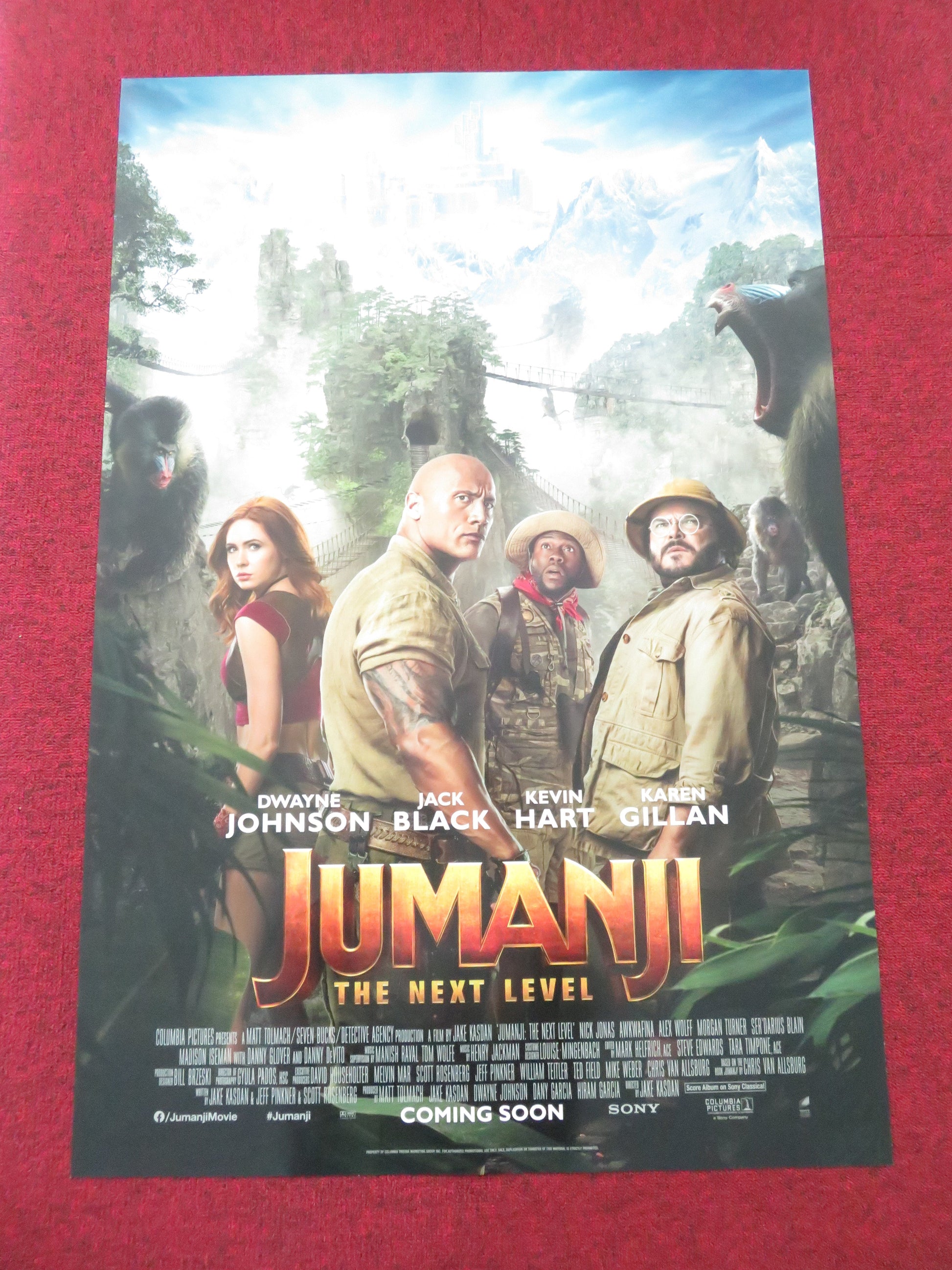 Jumanji: The Next Level US One Sheet Rolled Poster Dwayne Johnson J. Black 2019 Movie posters