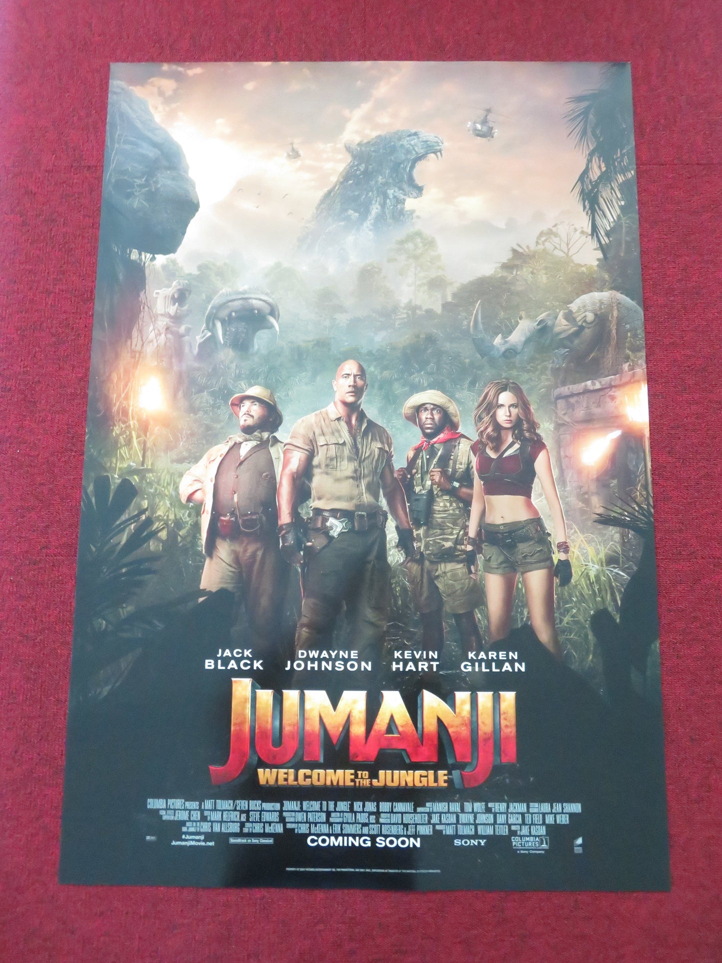 Jumanji: Welcome to the Jungle - A US One Sheet Rolled Poster D. Johnson 2017 Movie posters