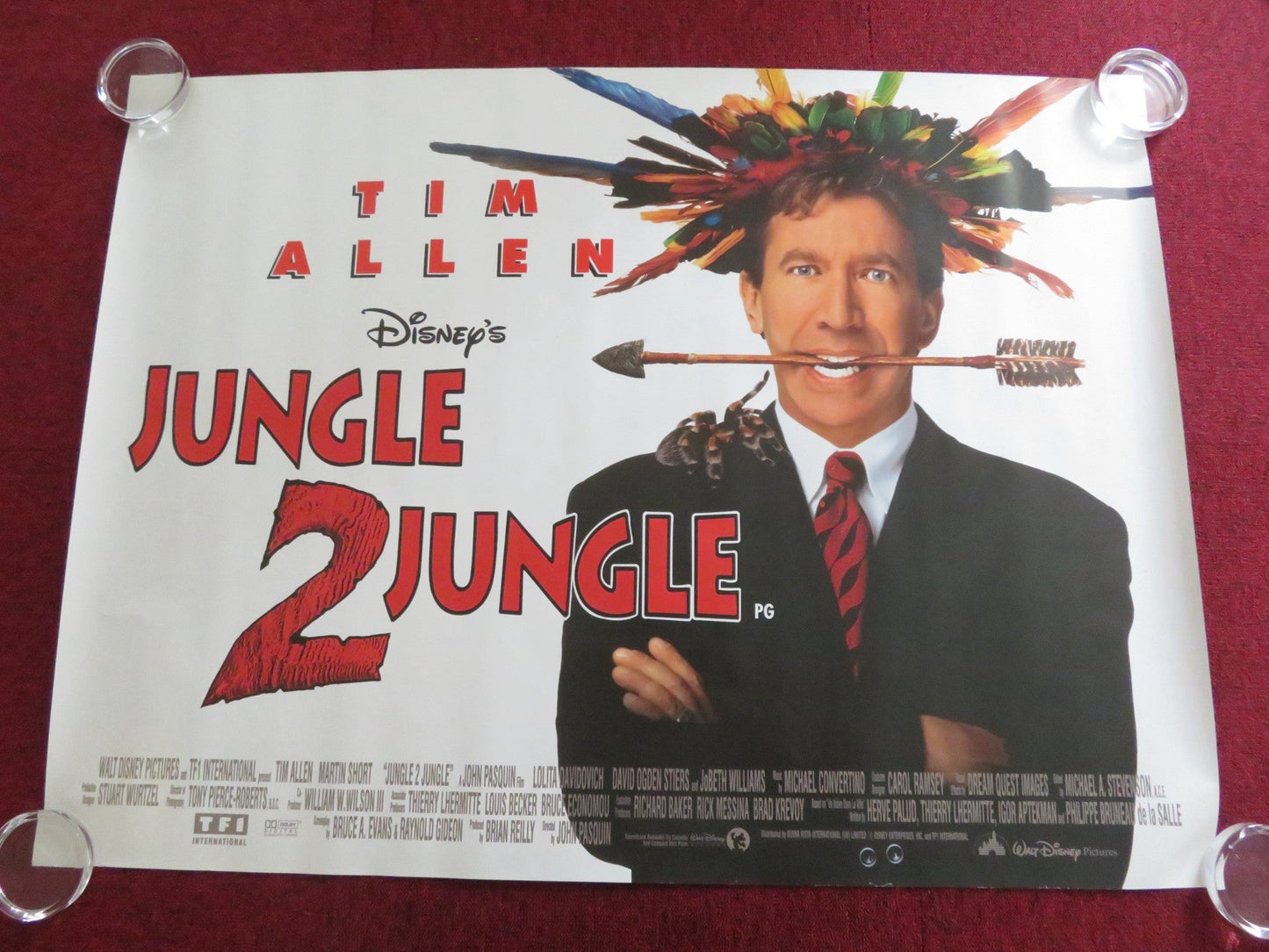 JUNGLE 2 JUNGLE UK QUAD ROLLED POSTER DISNEY TIM ALLEN MARTIN SHORT 1997 Rendezvous Cinema Movie posters