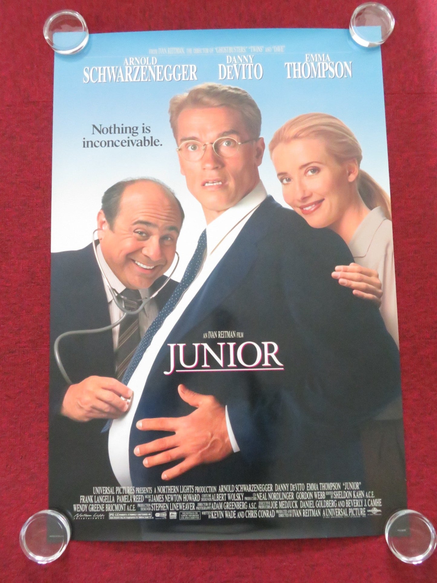 JUNIOR - B US ONE SHEET ROLLED POSTER ARNOLD SCHWARZENEGGER DANNY DEVITO 1994 Movie posters