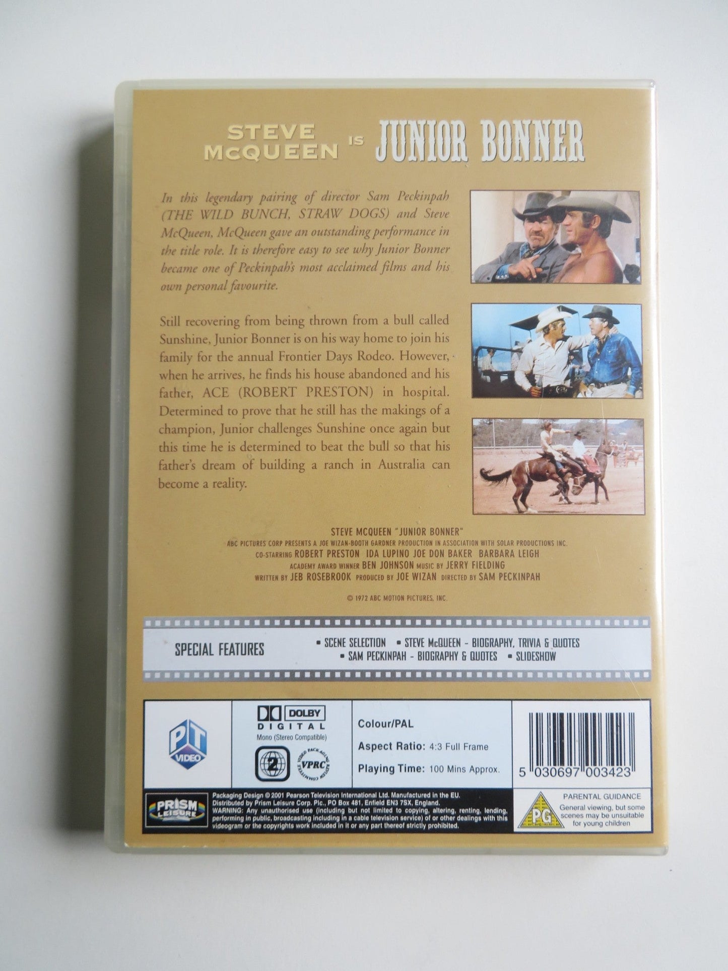 JUNIOR BONNER (DVD) STEVE MCQUEEN ROBERT PRESTON 1972 REGION 2 - Rendezvous Cinema