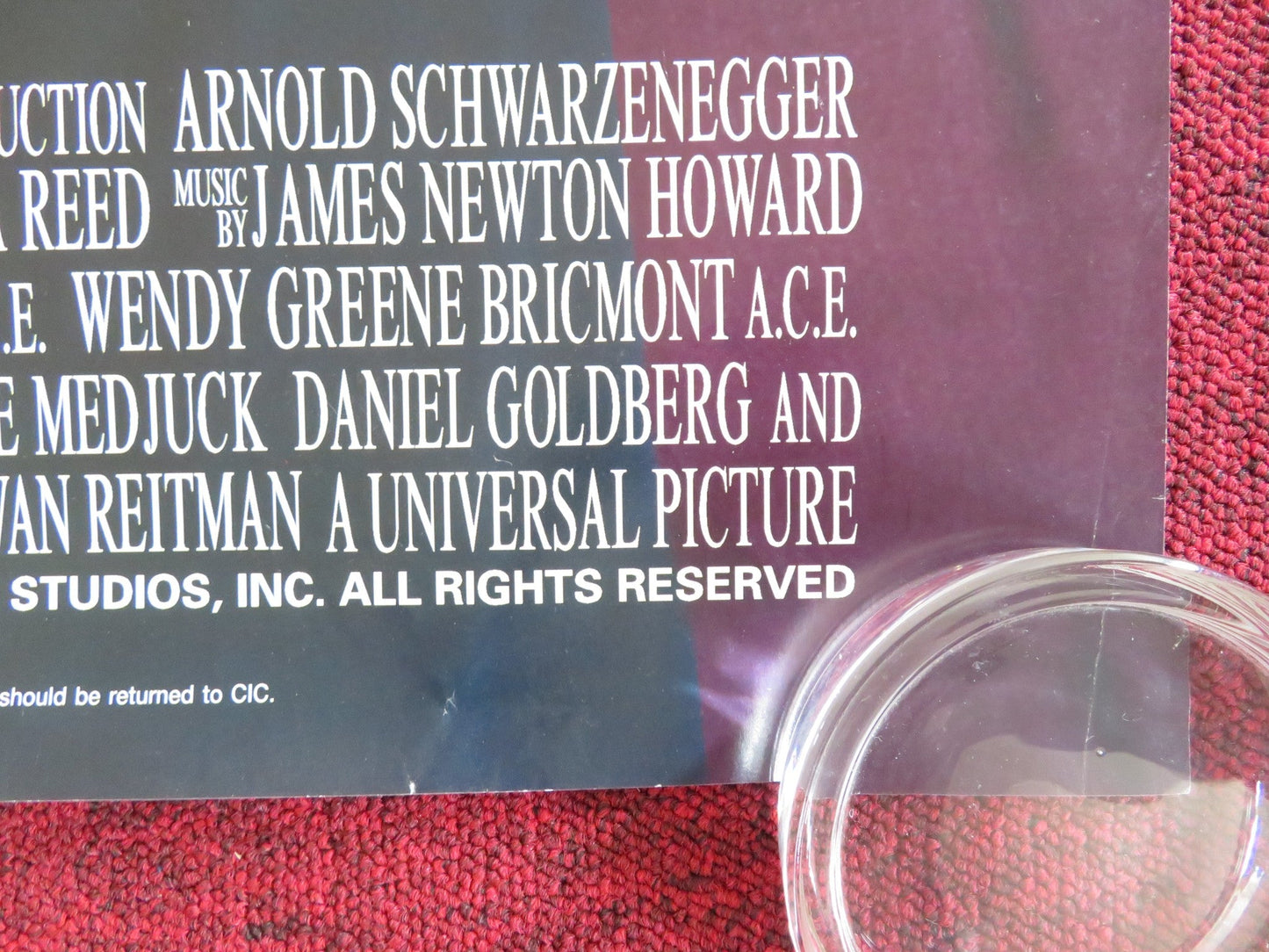 JUNIOR VHS VIDEO POSTER ROLLED ARNOLD SCHWARZENEGGER DANNY DEVITO 1994 Rendezvous Cinema Movie posters