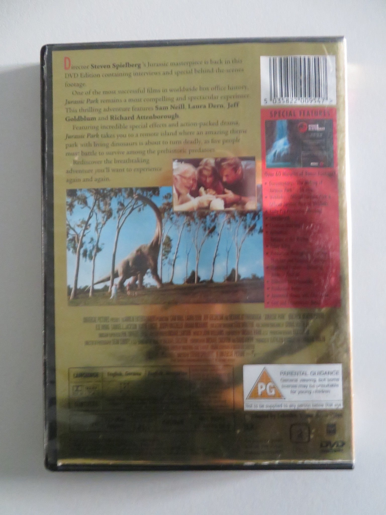 JURASSIC PARK (DVD) SAM NEILL LAURA DERN RICHARD ATENBOROUGH 1993 REGION 2 Movie posters