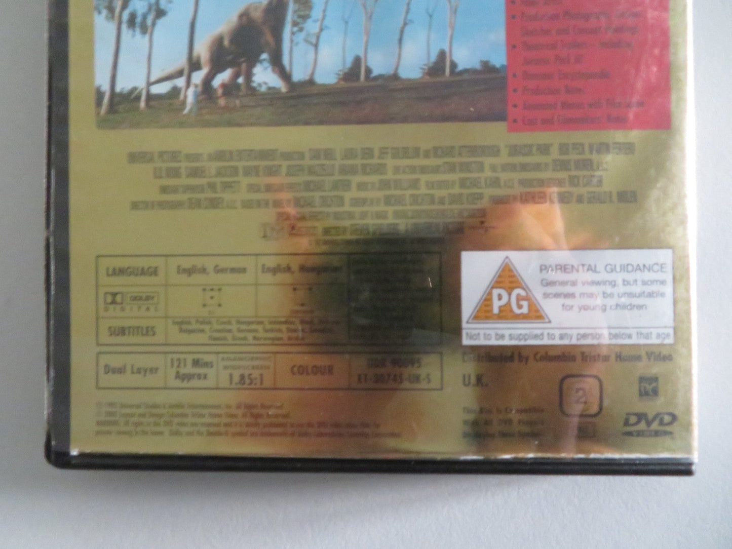 JURASSIC PARK (DVD) SAM NEILL LAURA DERN RICHARD ATENBOROUGH 1993 REGION 2 Movie posters