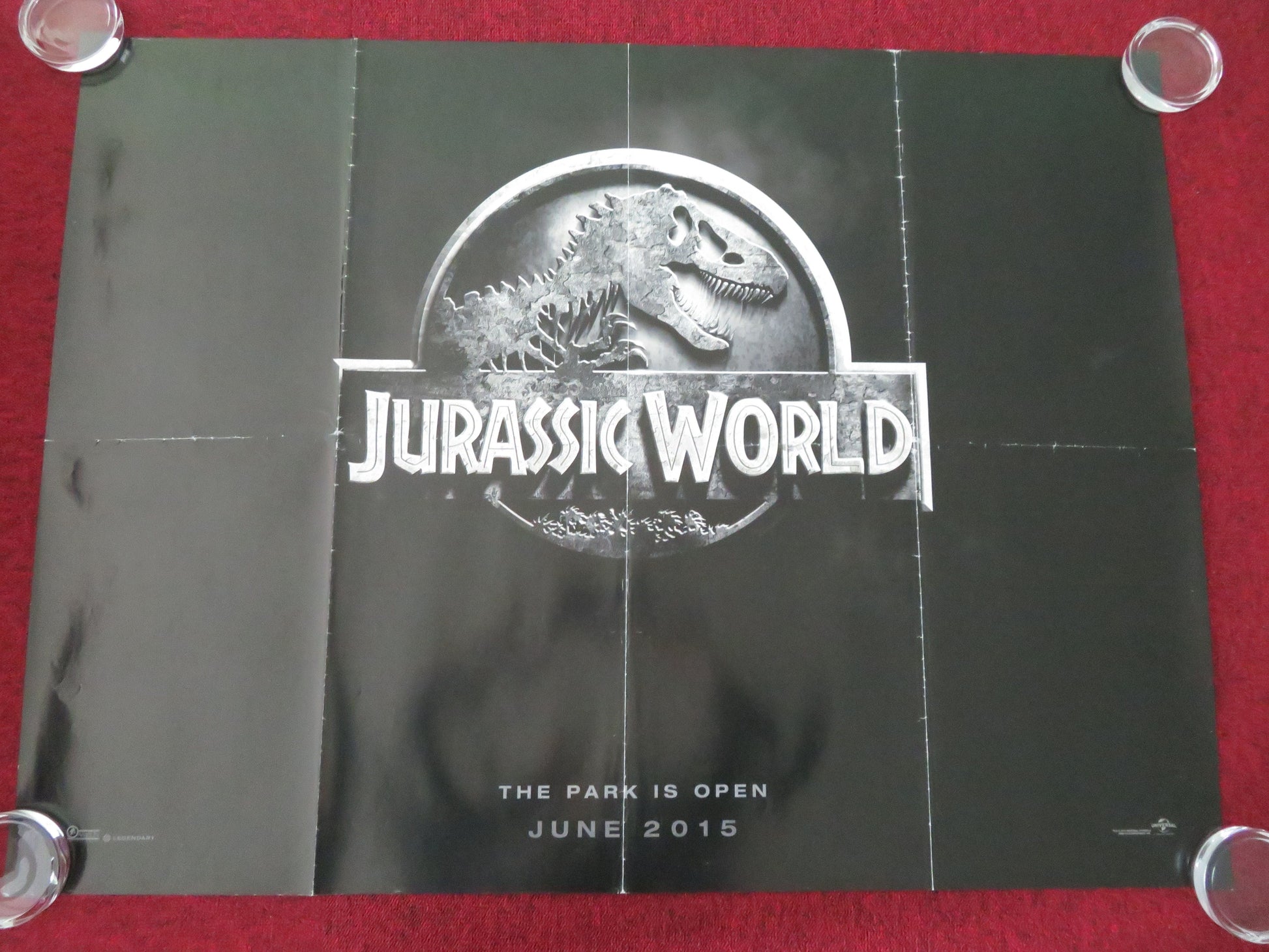 Jurassic World -B UK Quad Rolled Poster Chris Pratt Bryce Dallas Howard 2014 Movie posters