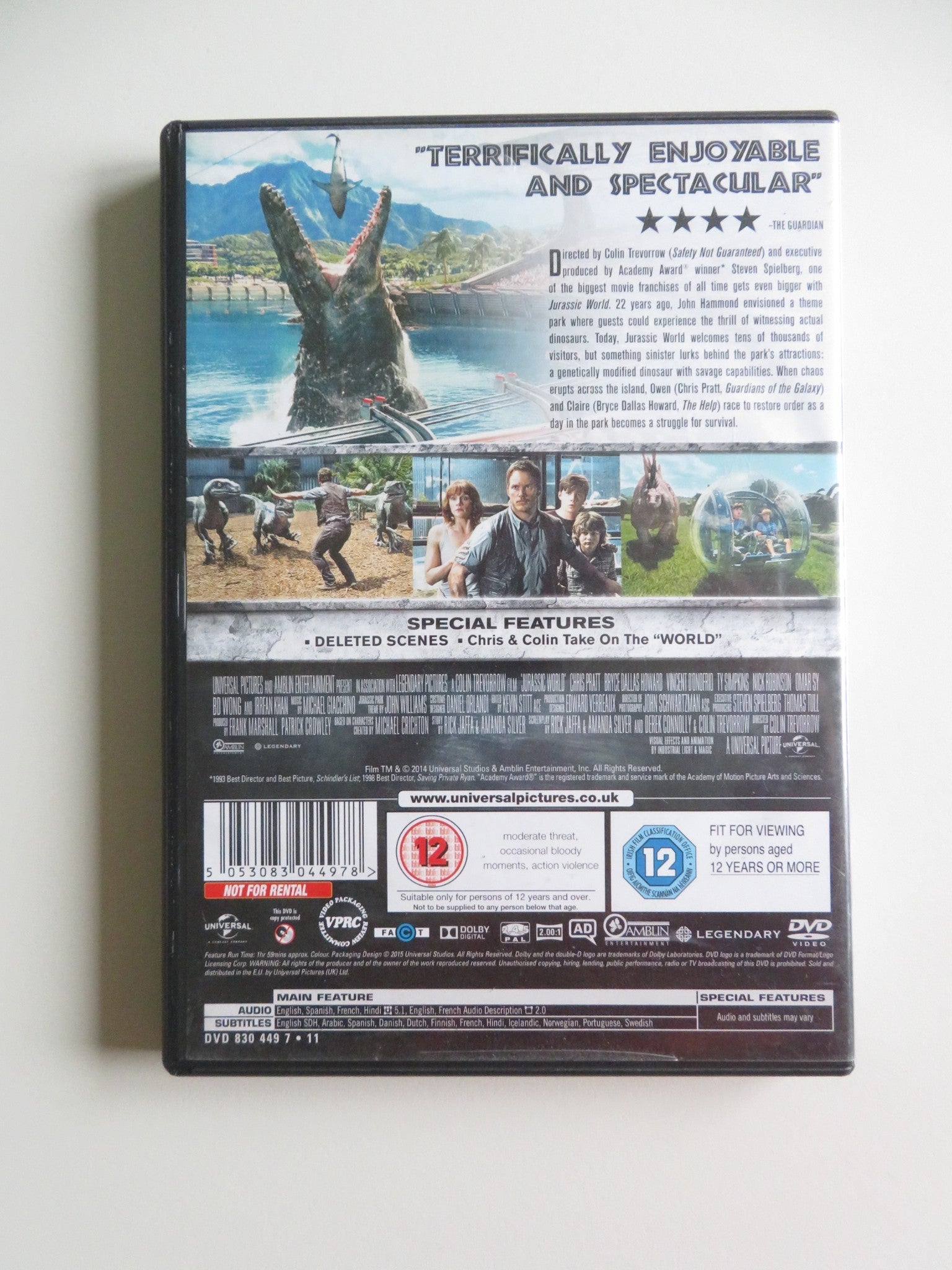 JURASSIC WORLD (DVD) CHRIS PRATT BRYCE DALLAS HOWARD 2015 REGION 2,4,5 Movie posters