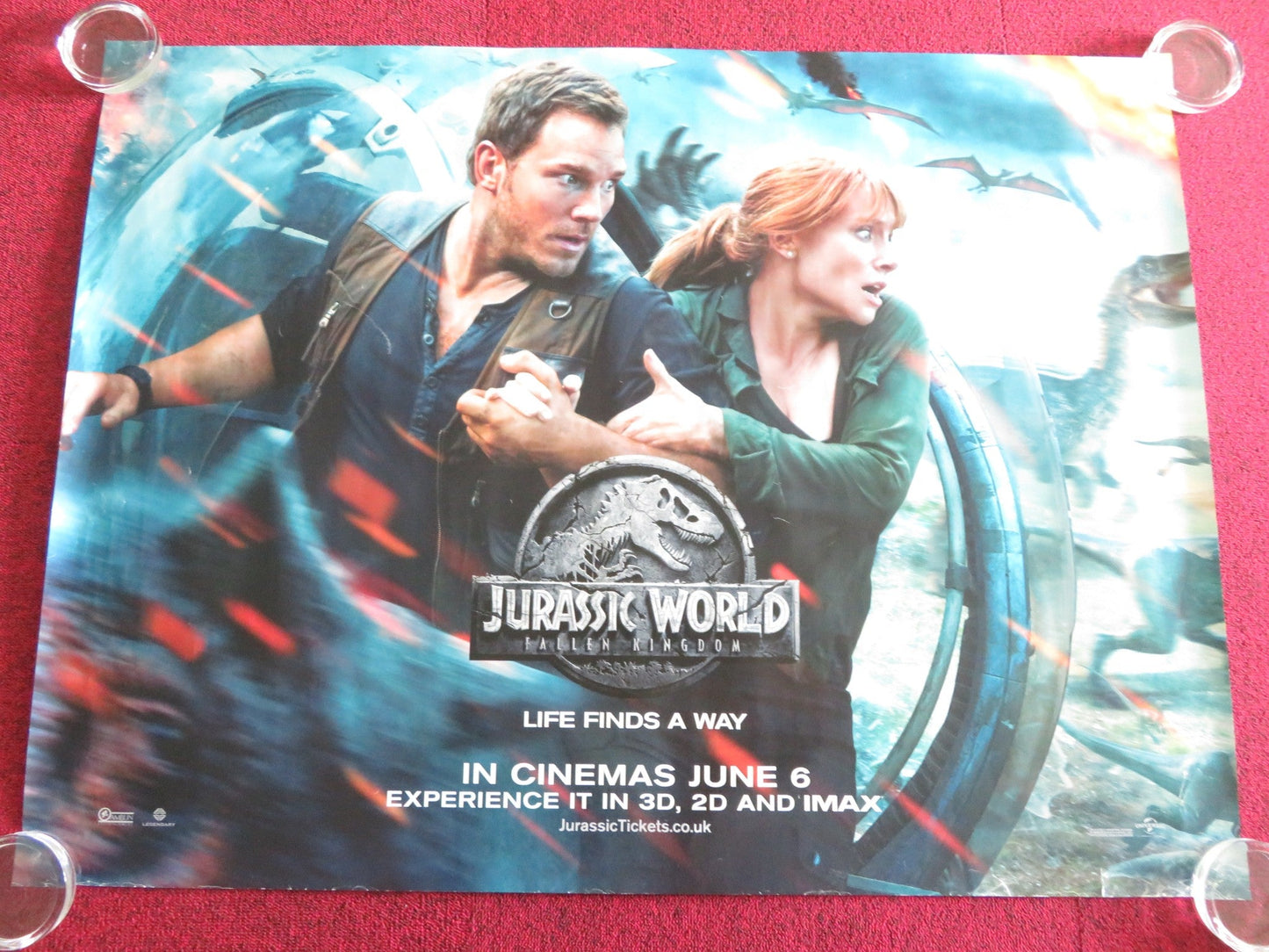 JURASSIC WORLD: FALLEN KINGDOM UK QUAD ROLLED POSTER CHRIS PRATT 2018 Rendezvous Cinema Movie posters