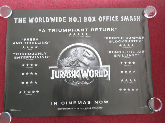 JURASSIC WORLD UK QUAD ROLLED POSTER CHRIS PRATT BRYCE DALLAS HOWARD 2015 Movie posters