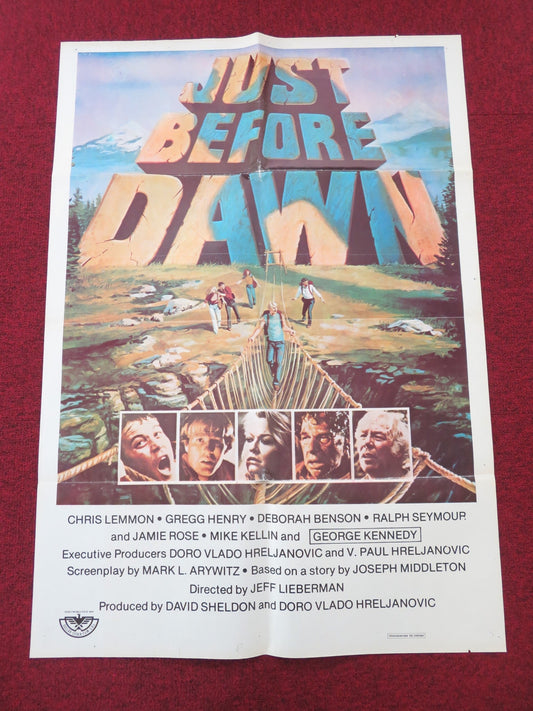 Just Before Dawn Lebanese Poster Folded George Kennedy Chris Lemmon 1981 Movie posters