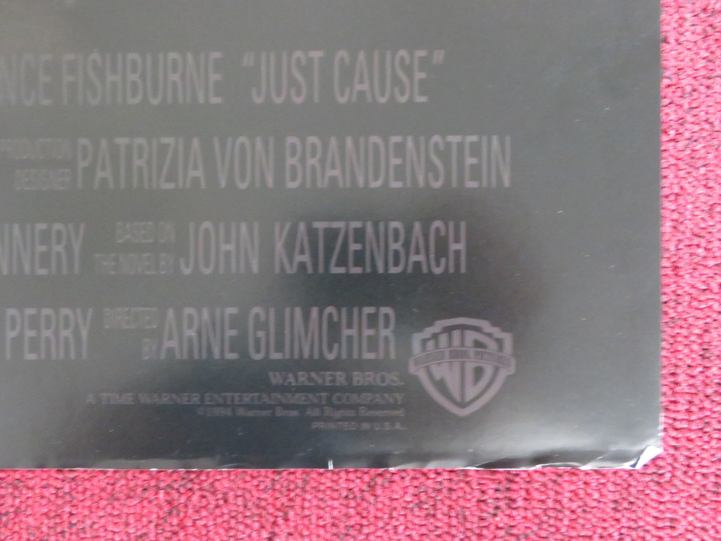 JUST CAUSE FOLDED US ONE SHEET POSTER SEAN CONNERY LAURENCE FISHBURNE 1995 Rendezvous Cinema Movie posters