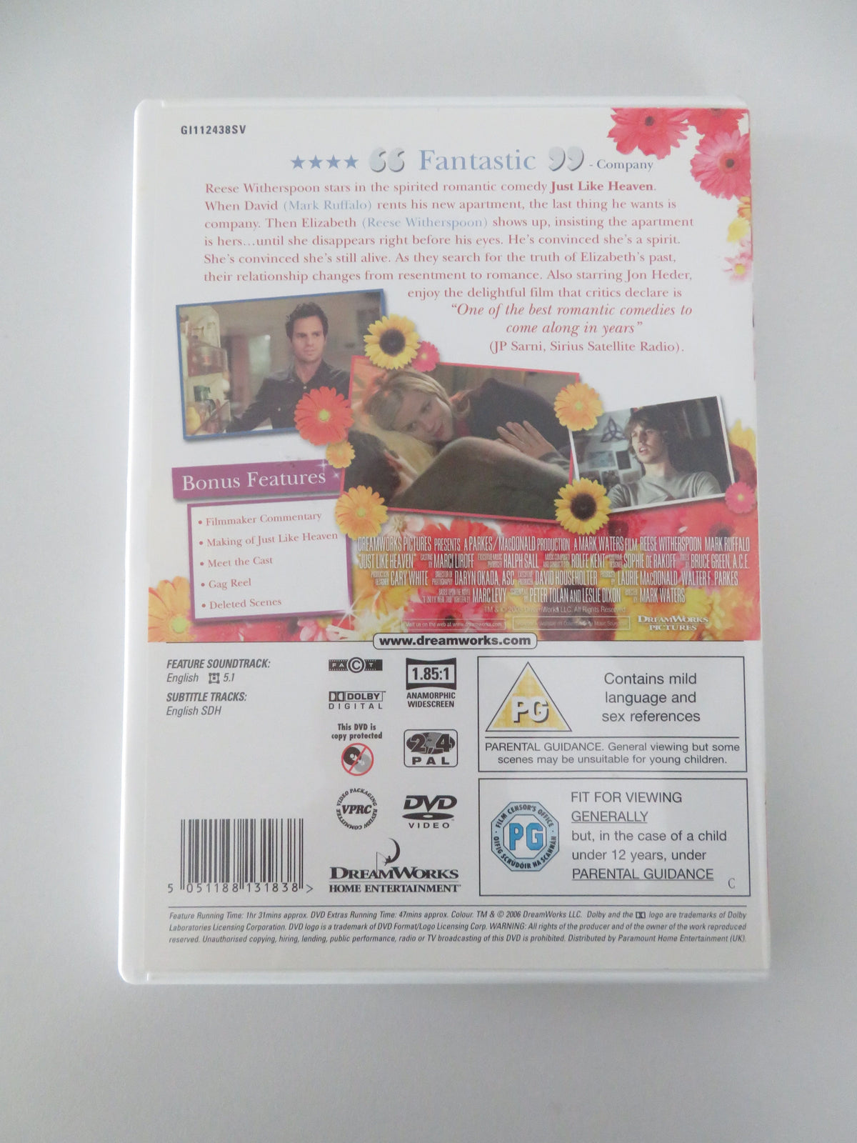 Just Like Heaven (DVD) Reese Witherspoon Mark Ruffalo 2005 Region 2, 4 Movie posters