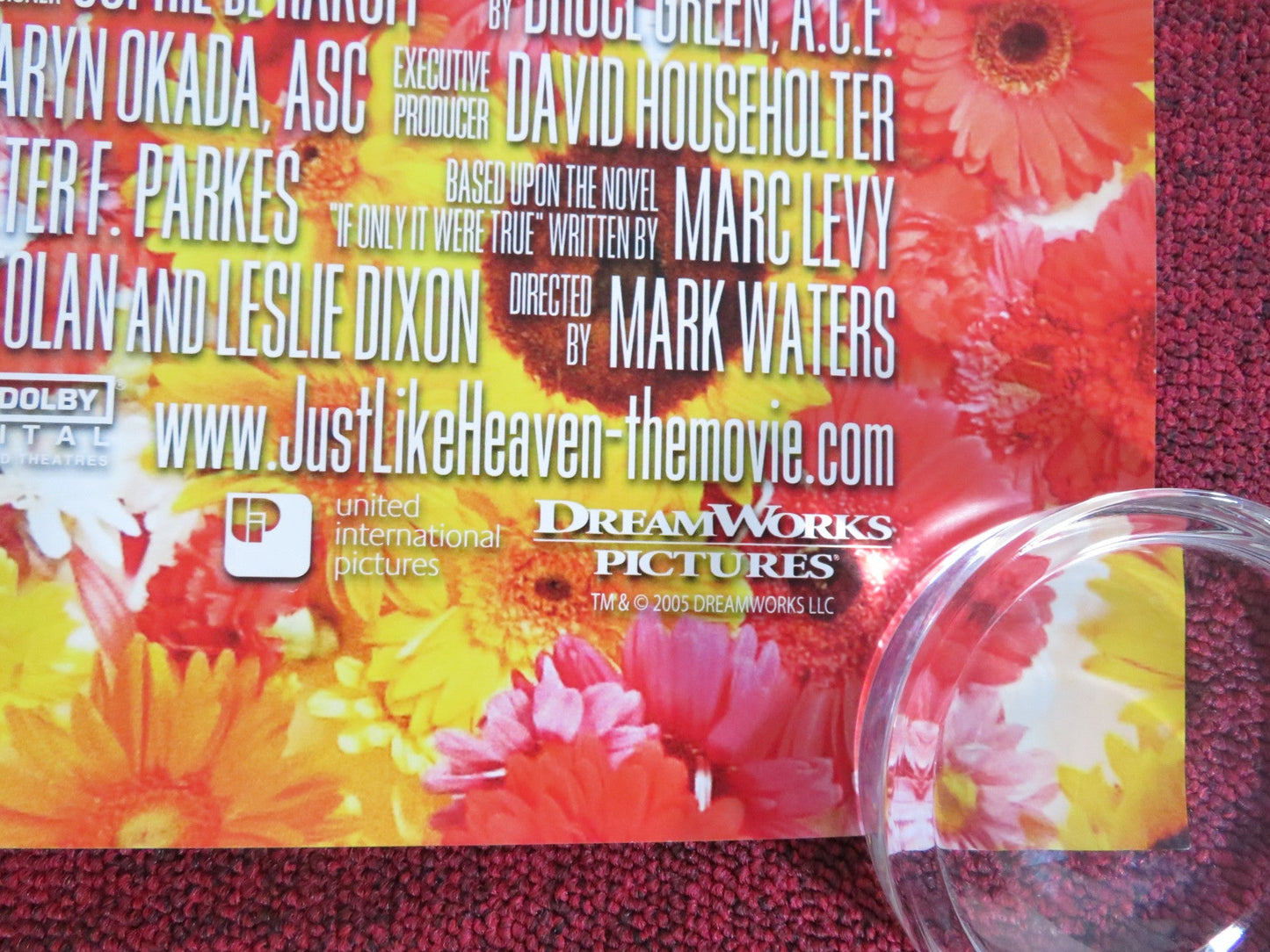 JUST LIKE HEAVEN US ONE SHEET ROLLED POSTER REESE WITHERSPOON MARK RUFFALO 2005 Rendezvous Cinema Movie posters