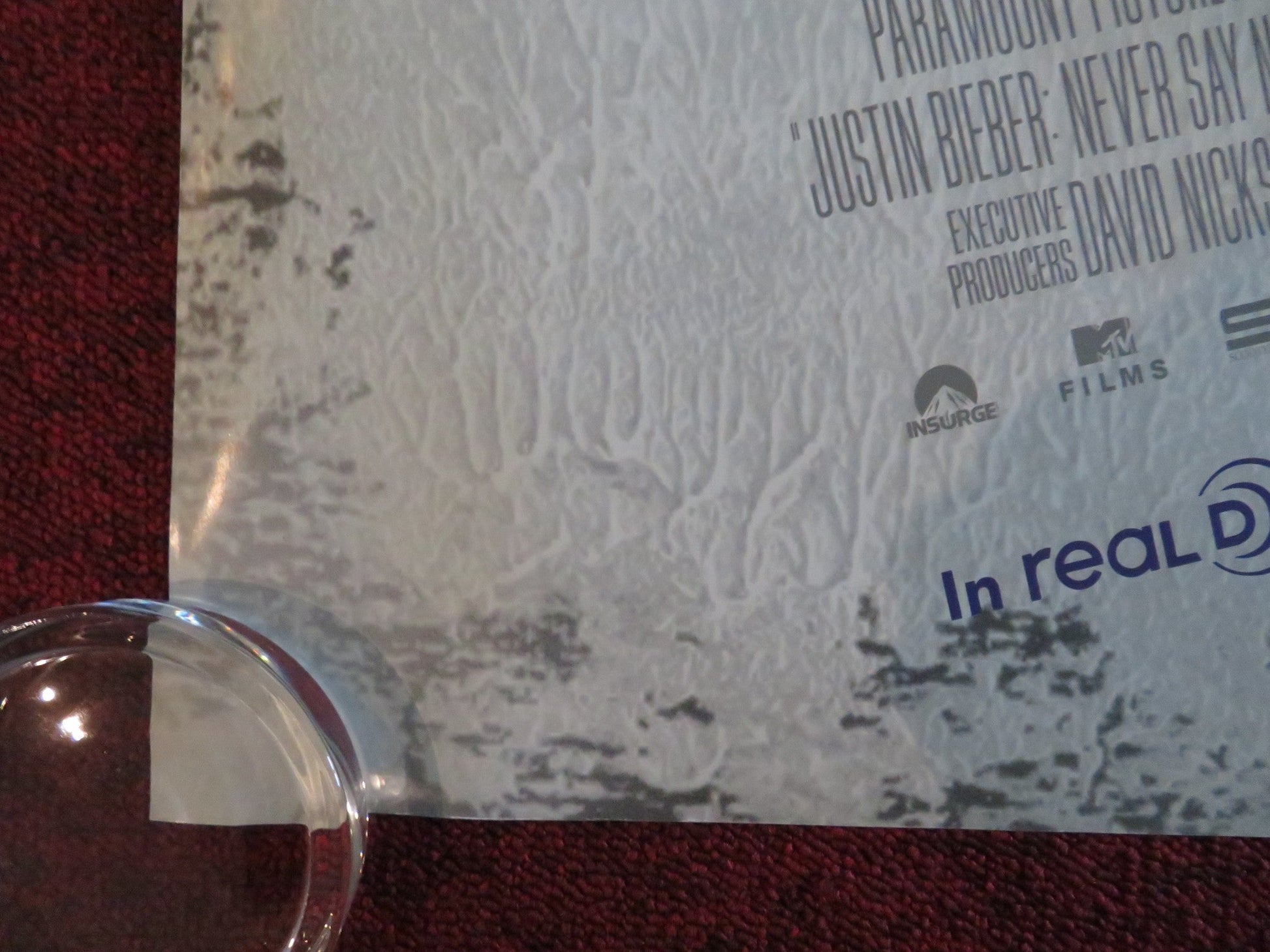 JUSTIN BIEBER: NEVER SAY NEVER UK QUAD ROLLED POSTER JUSTIN BIEBER 2011 Movie posters