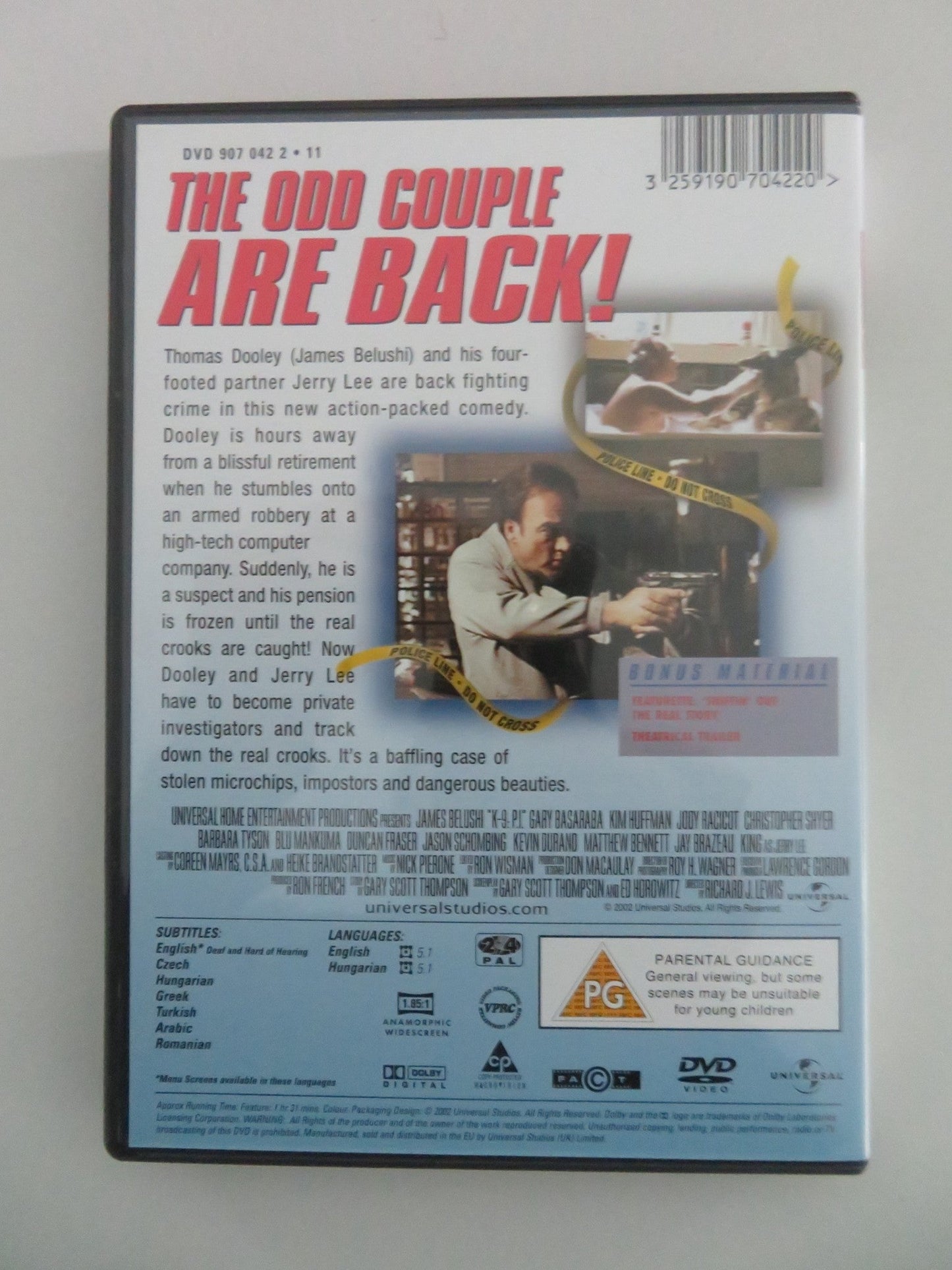 K - 9: P.I (DVD) JIM BELUSHI GARY BASARABA 2002 REGION 2,4 Movie posters