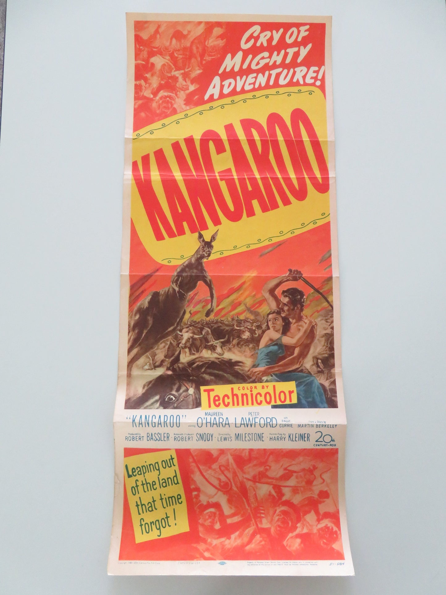 Kangaroo US Insert Poster Maureen O'Hara Peter Lawford 1951 Movie posters