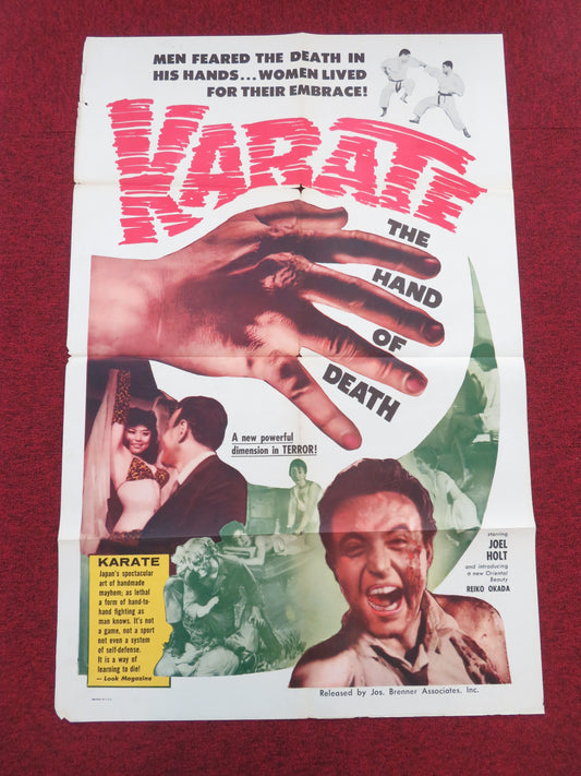 Karate, the Hand of Death Folded US One Sheet Poster Joel Holt Frank Blaine 1961 Movie posters