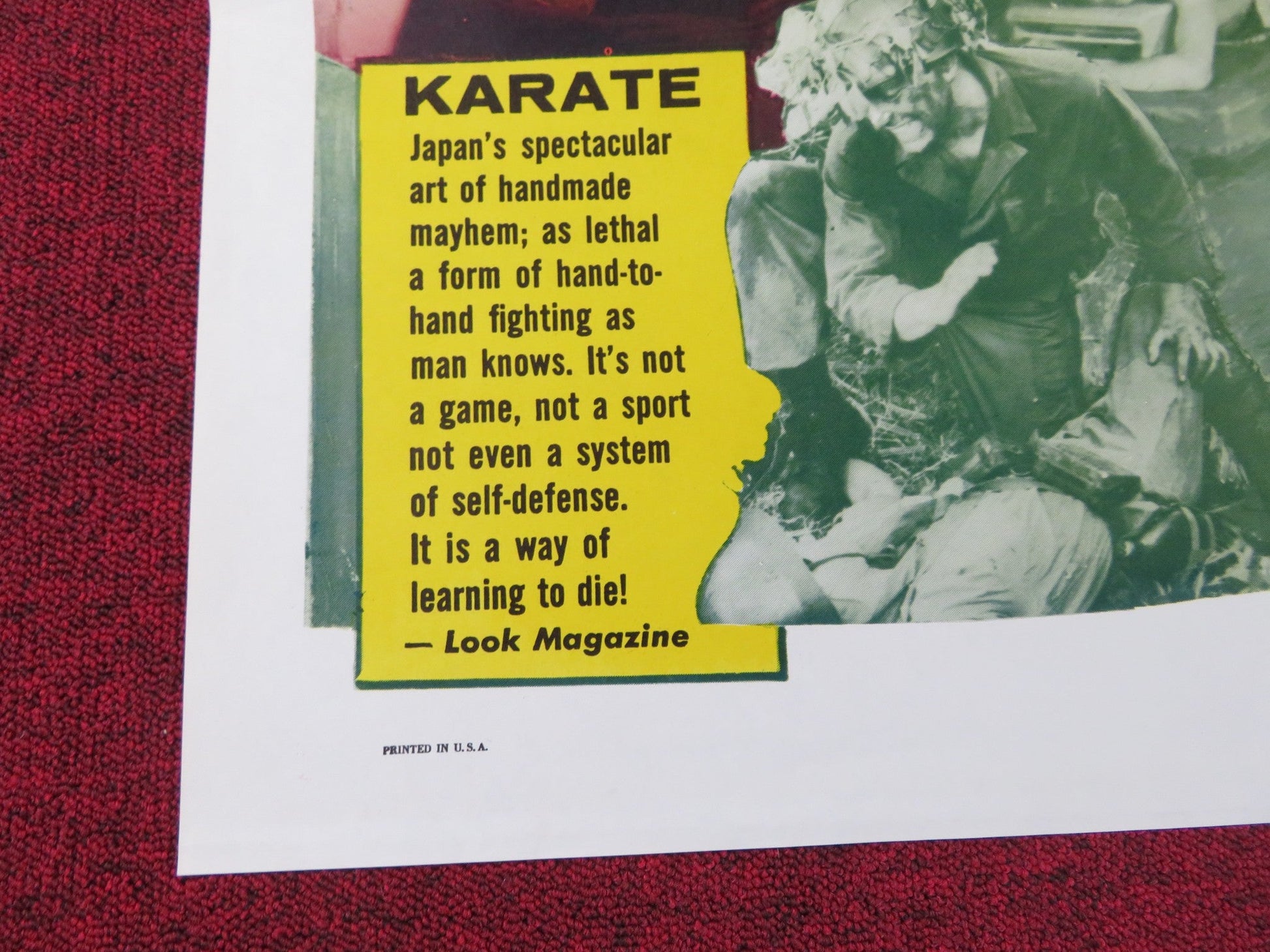 KARATE, THE HAND OF DEATH FOLDED US ONE SHEET POSTER JOEL HOLT REIKO OKADA 1961 Rendezvous Cinema Movie posters