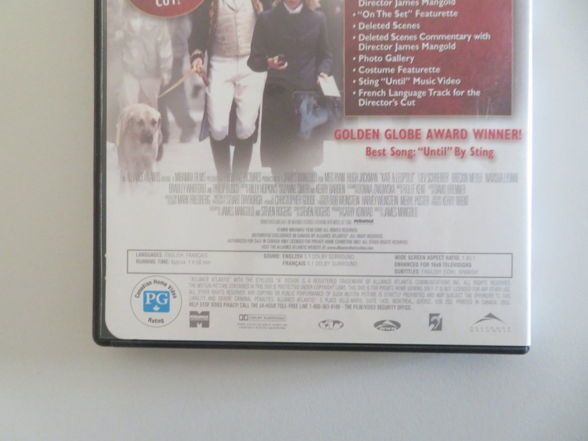 KATE & LEOPOLD (DVD) MEG RYAN HUGH JACKMAN 2001 REGION 1 - Rendezvous Cinema