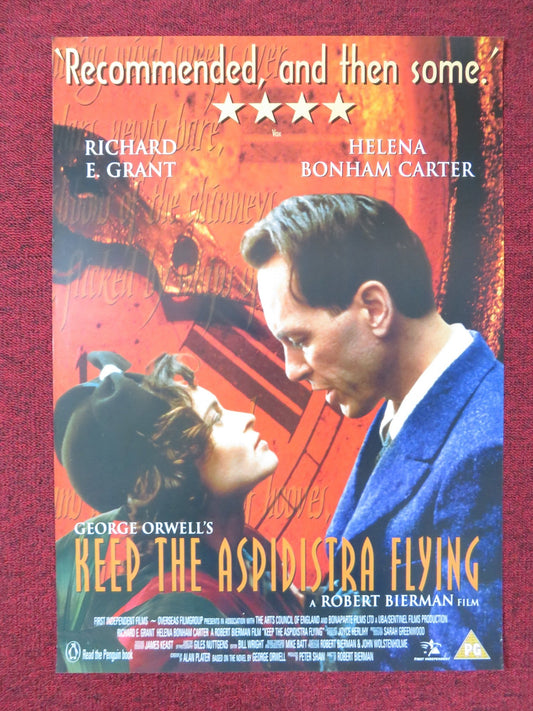 KEEP THE ASPIDISTRA FLYING VHS VIDEO POSTER R.GRANT HELENA BONHAM CARTER 1997 Rendezvous Cinema Movie posters