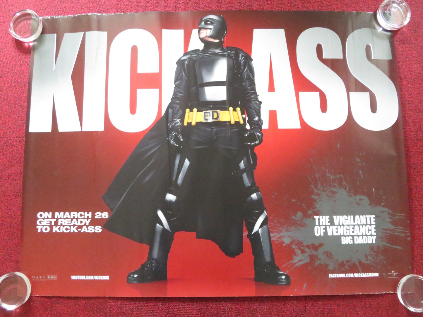 KICK - ASS - C UK QUAD ROLLED POSTER NICOLAS CAGE CHLOE GRACE MORETZ 2010 Rendezvous Cinema Movie posters