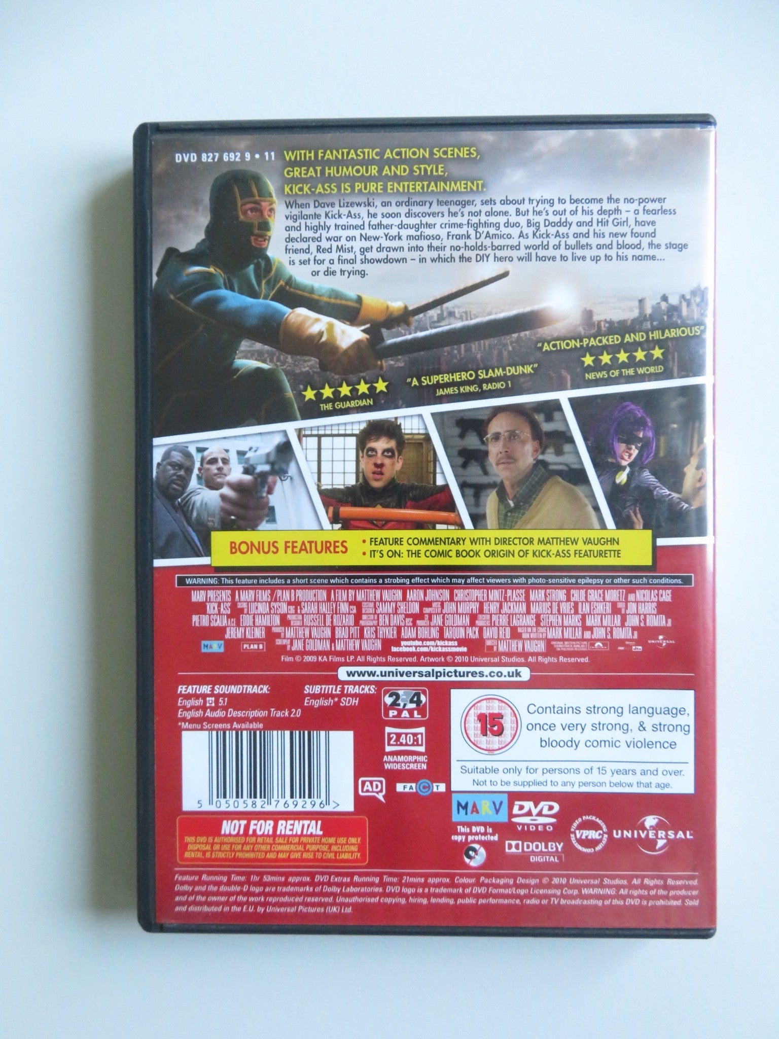 KICK-ASS (DVD) AARON TAYLOR-JOHNSON MARK STRONG 2010 REGION 2, 4 - Rendezvous Cinema