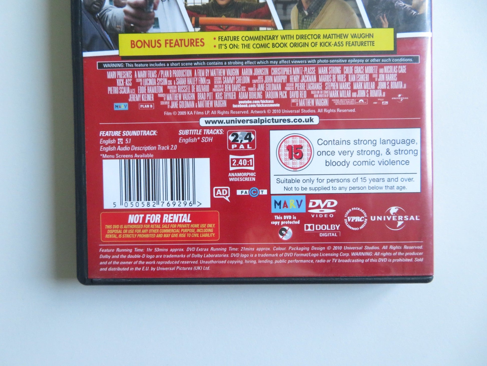 KICK-ASS (DVD) AARON TAYLOR-JOHNSON MARK STRONG 2010 REGION 2, 4 - Rendezvous Cinema