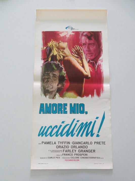 KILL ME, MY LOVE! ITALIAN LOCANDINA POSTER PAMELA TIFFIN FARLEY GRANGER 1973 Movie posters